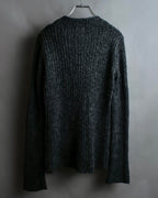 "Vintage deep V-neck fuzzy knit pullover"