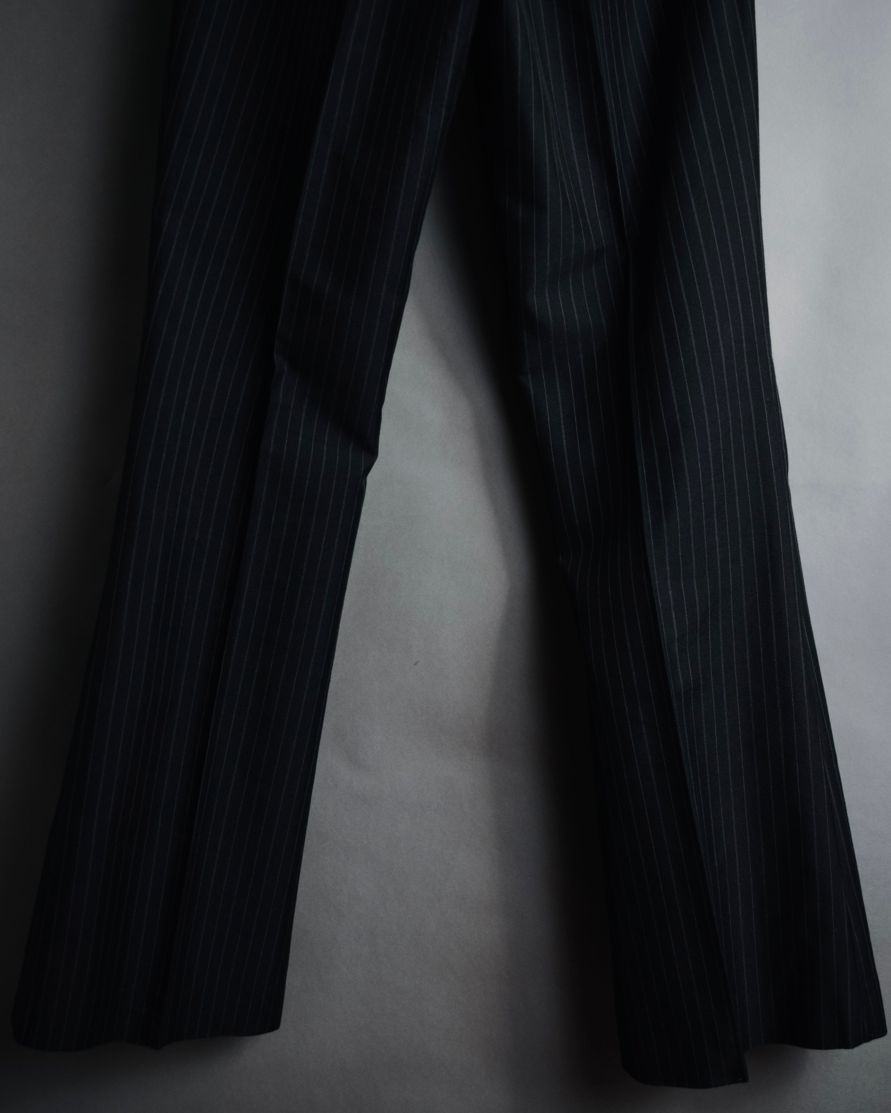 "GUCCI" 90’s-00’s signature hardware pinstripe wool slacks