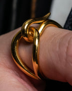 "HERMES" Jumbo scarf gold ring