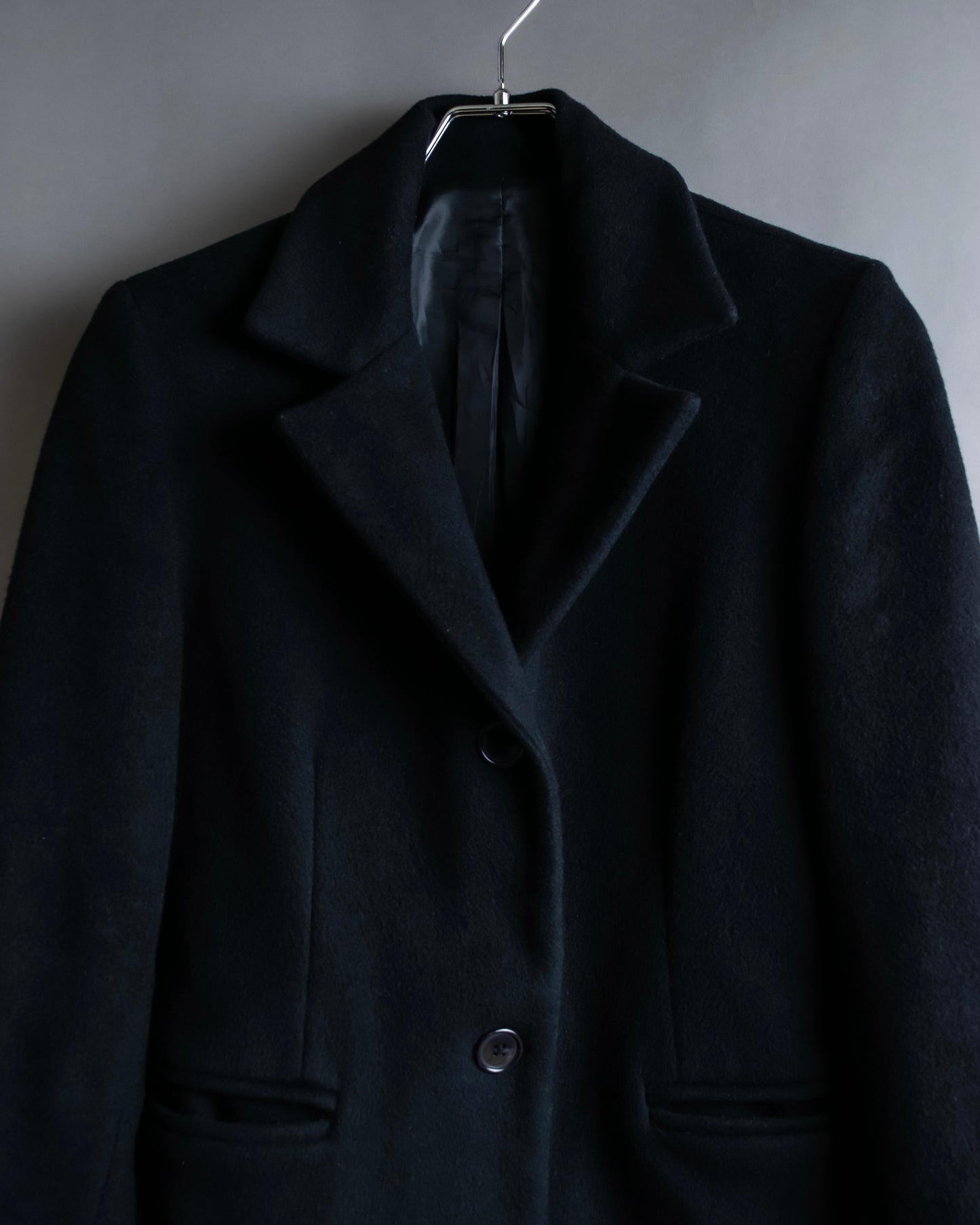 "Vintage shoulder padded cashmere blend chester coat"