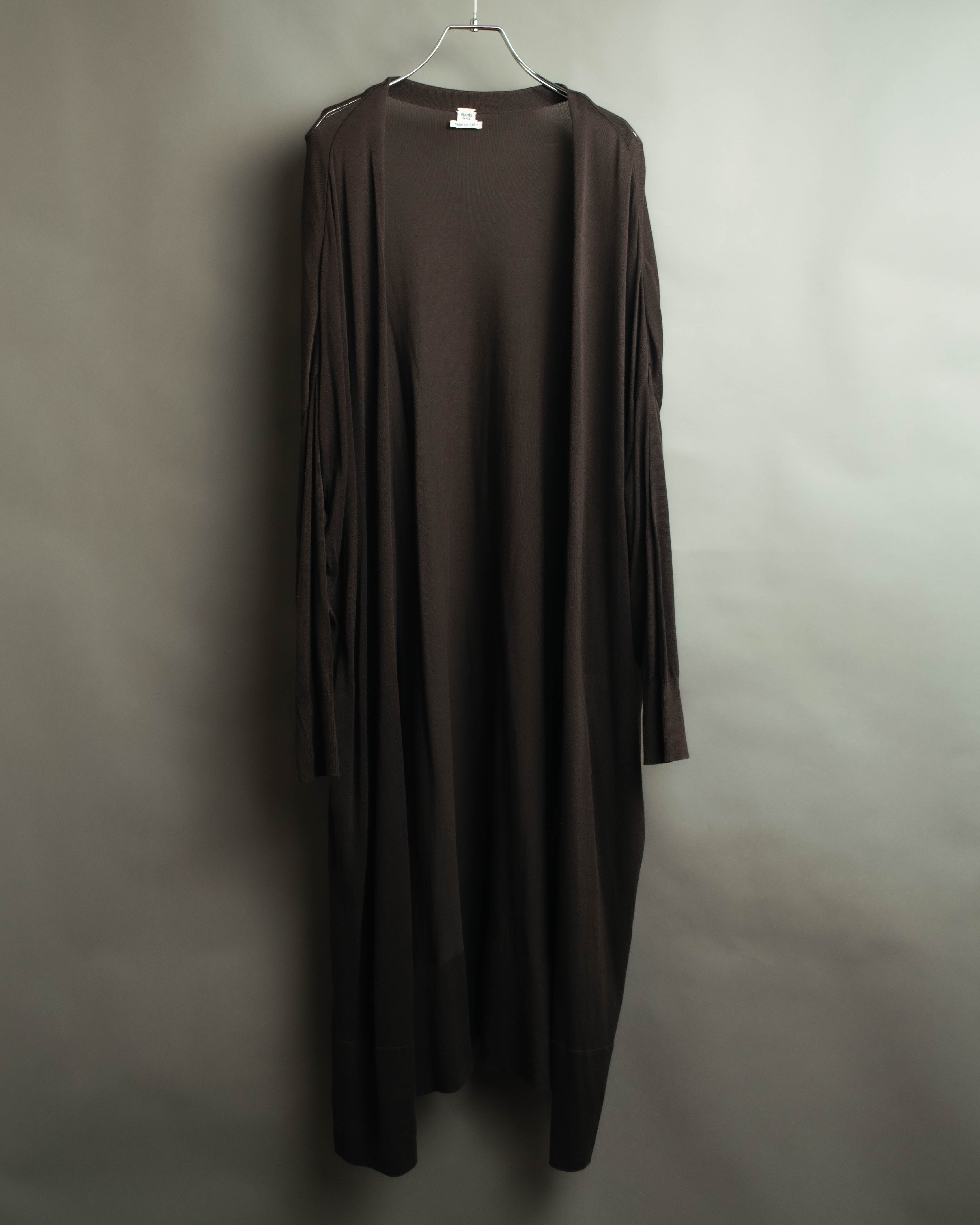 "Hermès" 00's Draped cotton silk long cardigan