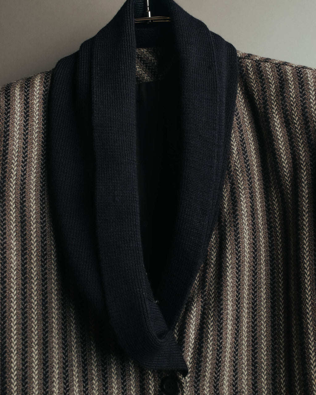 -SPECIAL- “GUCCI” 80’s-90’s Textured striped shawl collar long coat