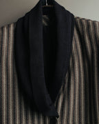 -SPECIAL- “GUCCI” 80’s-90’s Textured striped shawl collar long coat
