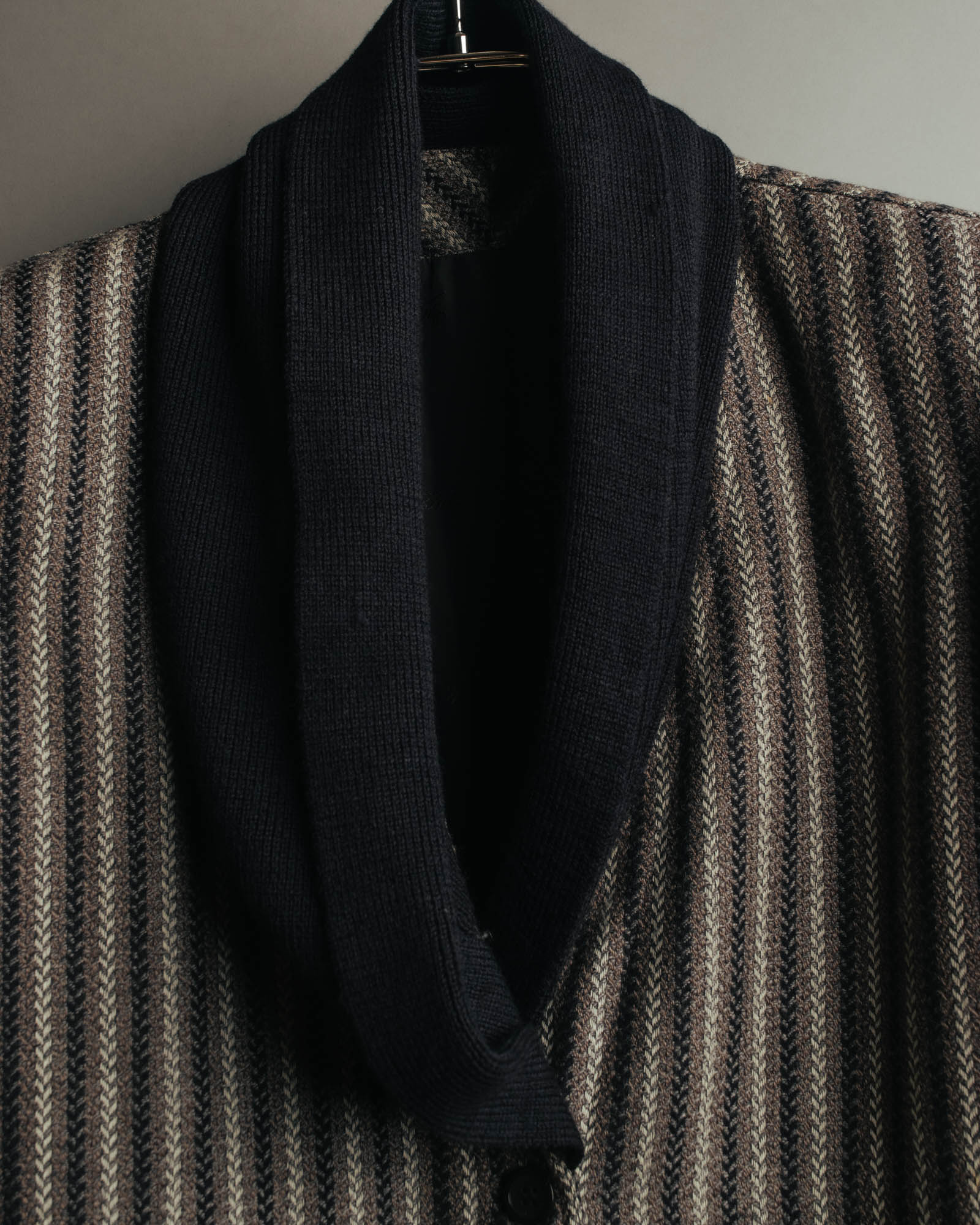 -SPECIAL- “GUCCI” 80’s-90’s Textured striped shawl collar long coat