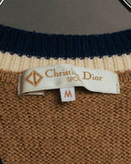 "Christian Dior" 80's-90's Preppy cable knit sweater vest