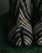 -SPECIAL- "Maison Margiela"2015's Tabi striped fabric ankle boots