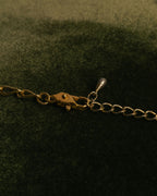 "YVES SAINT LAURENT" 80's-90's Gold-tone rolo chain necklace with faux pearl accents