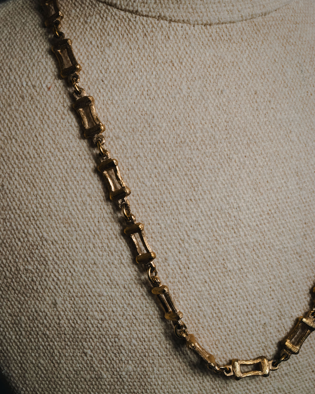 "Christian Dior" 80’s textured geometric link chain necklace