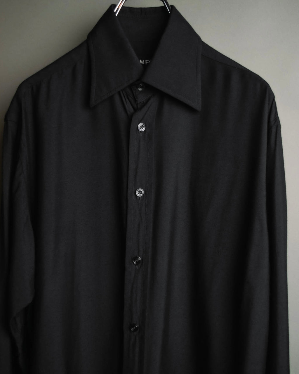 "TOM FORD" 2010's Fluid rayon silk classic collar black shirt