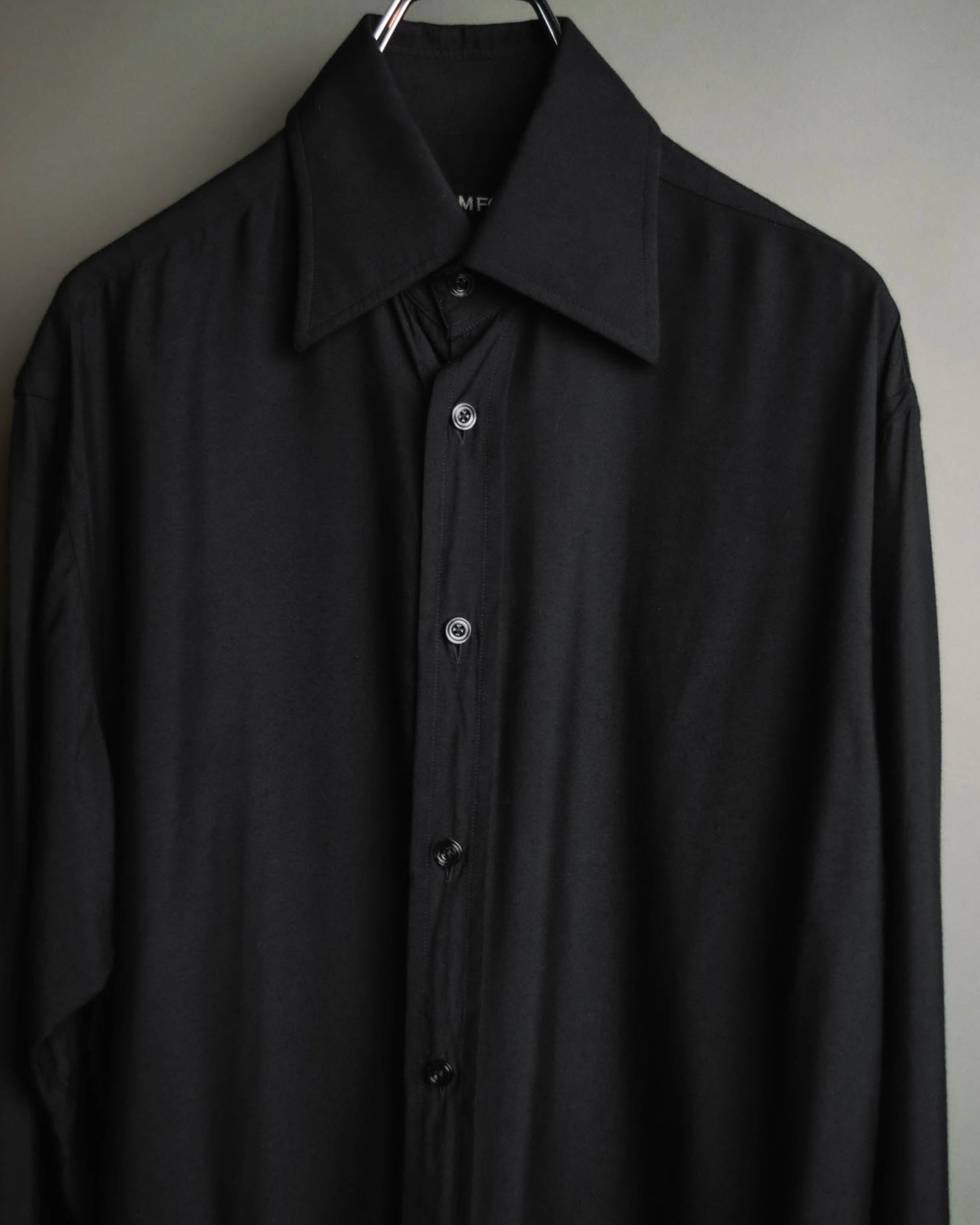 "TOM FORD" 2010's Fluid rayon silk classic collar black shirt