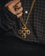-SPECIAL- “Lucien Piccard” 70’s-80’s Gold tone cross pendant necklace