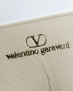 "VALENTINO" Brown & beige combination leather bi-fold wallet