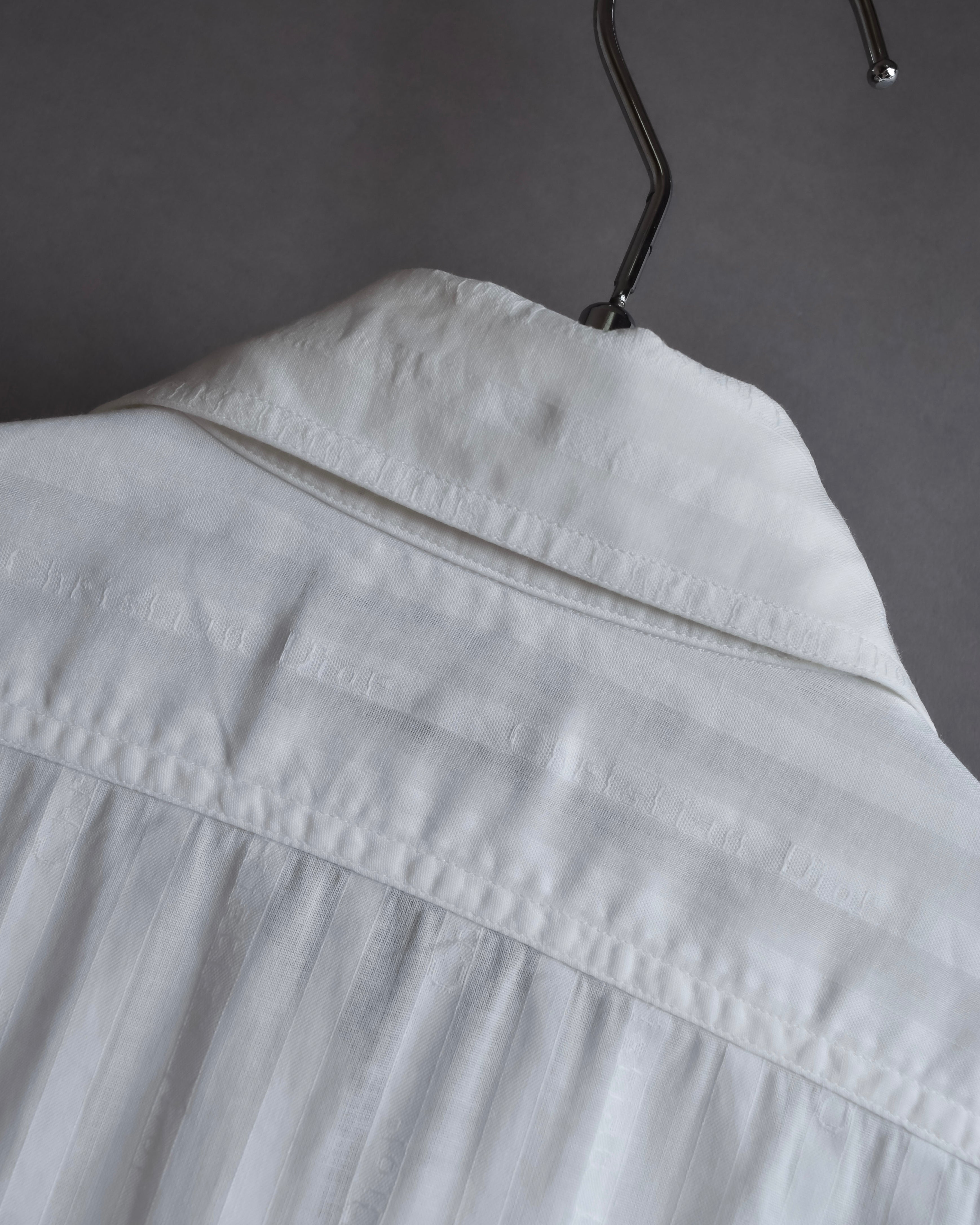 "Christian Dior" 90's Logo engraved striped shirt