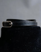 "HERMES" Single pin buckle leather narrow bracelet
