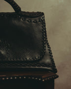 -SPECIAL- “FENDI” 80’s-90’s Coat of arms embossed whipstitched leather handbag