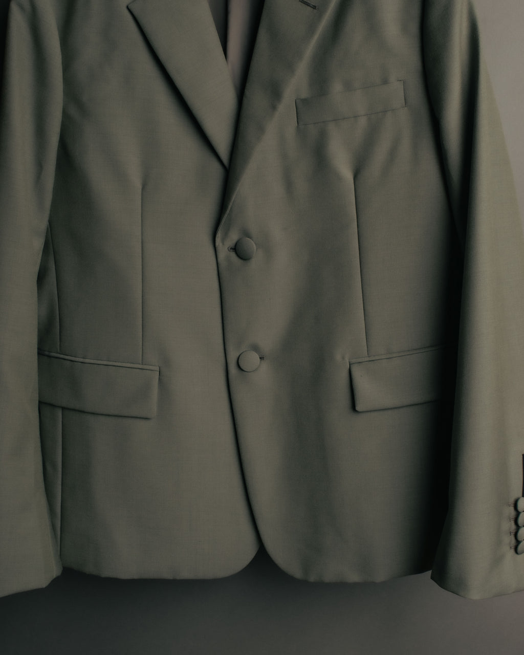 "PRADA" 2012AW Wool-mohair tailored jacket with contrast collar detail