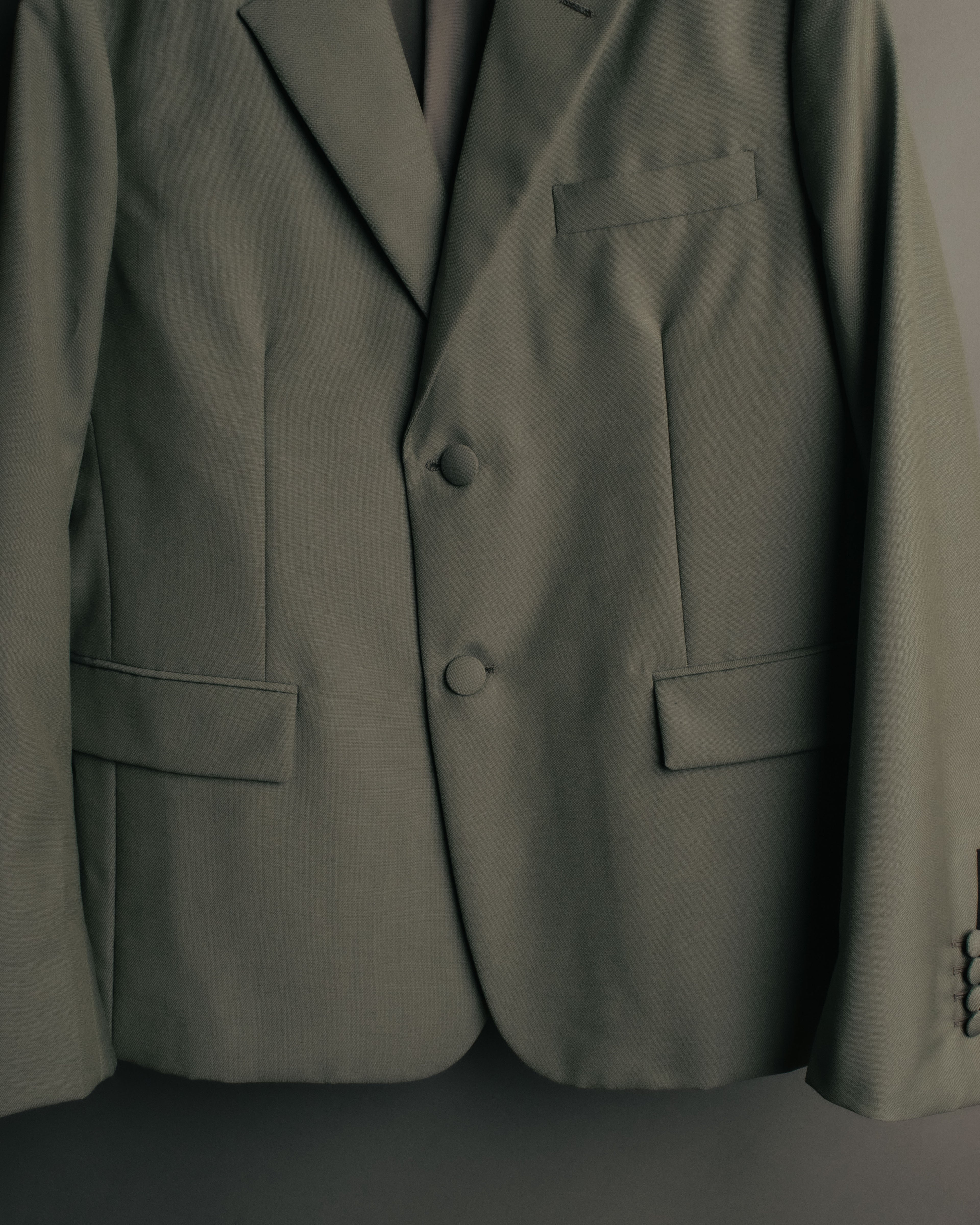 "PRADA" 2012AW Wool-mohair tailored jacket with contrast collar detail