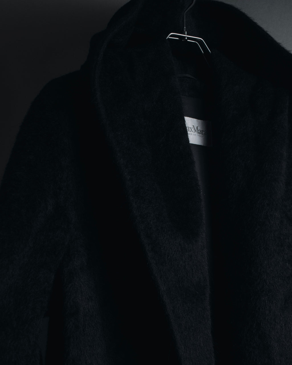 Max Mara 00年代-10年代系带羊驼毛绒毛连帽大衣