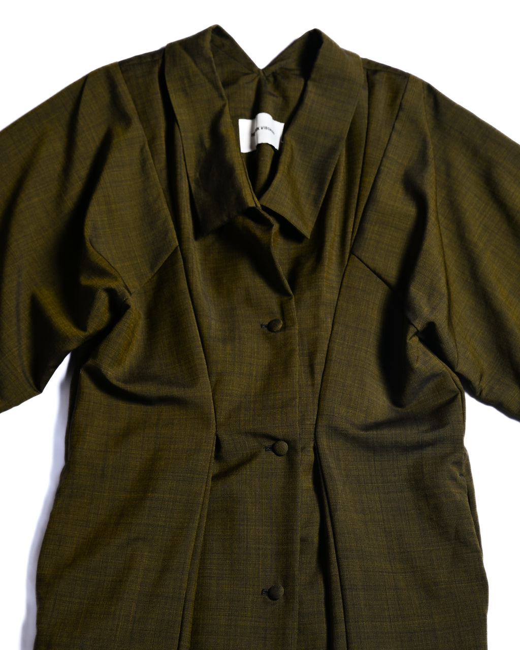 Henrik Vibskov/ Big Collar Short Sleeves Designed Shaped One Piece Khaki