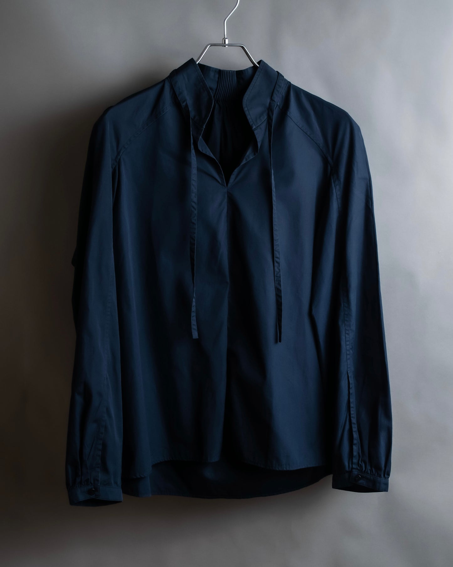 "HERMES" Skipper collar drawstring pullover shirt