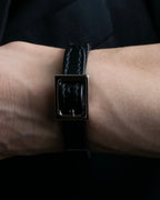 "GUCCI" Logo cat engraved leather bracelet