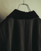 "CELINE" 80's Velvet collar maxi coat dress