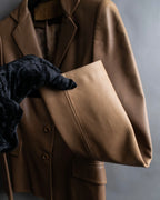 "LOEWE" Camel brown leather tailored jacket
