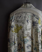 "HERMES" Margiela period Les Étoiles, Stars silk shirt