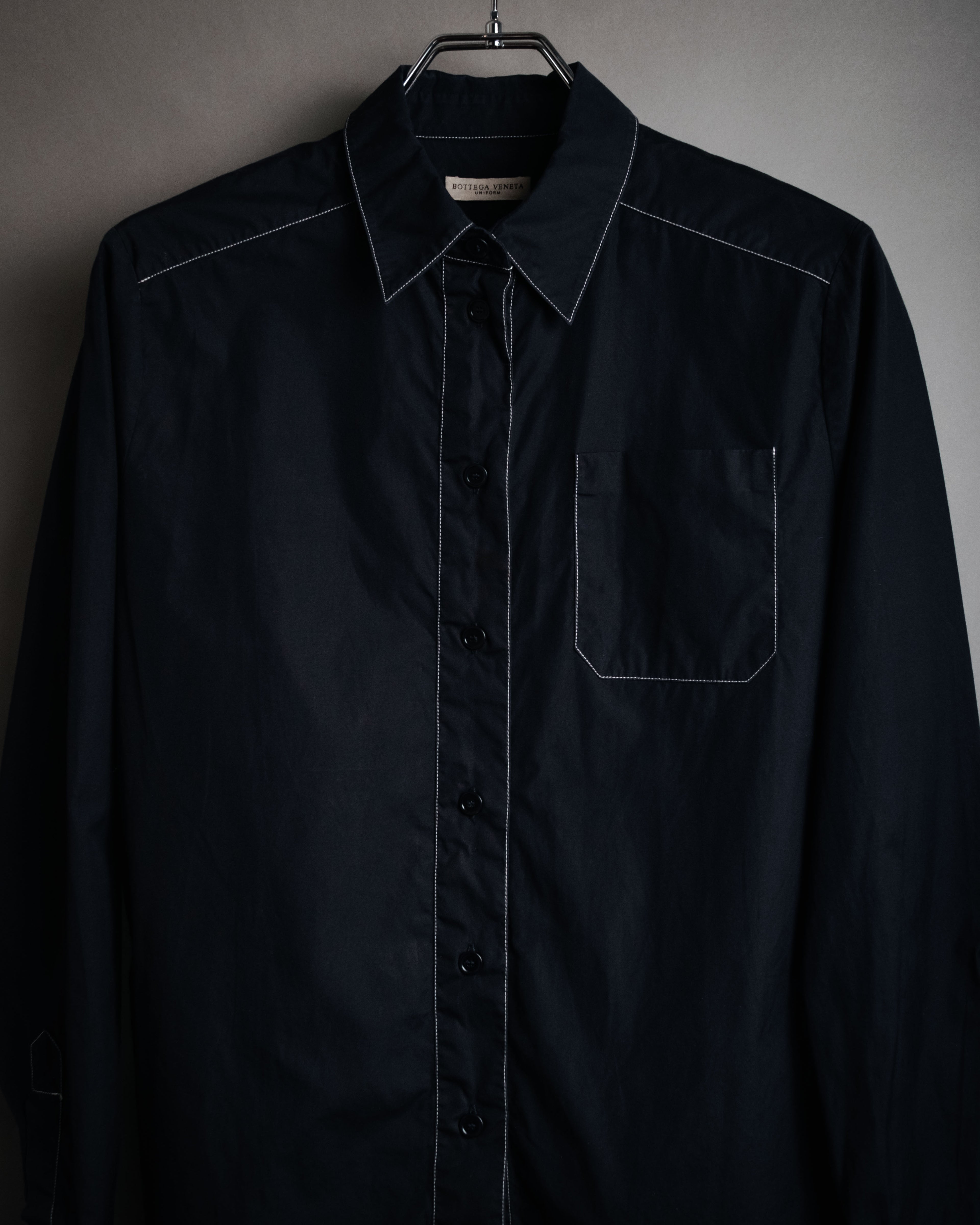 “BOTTEGA VENETA” 2010’s contrast stitch uniform cotton shirt
