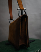 “Salvatore Ferragamo” 90’s-00’s Gancini suede shoulder bag