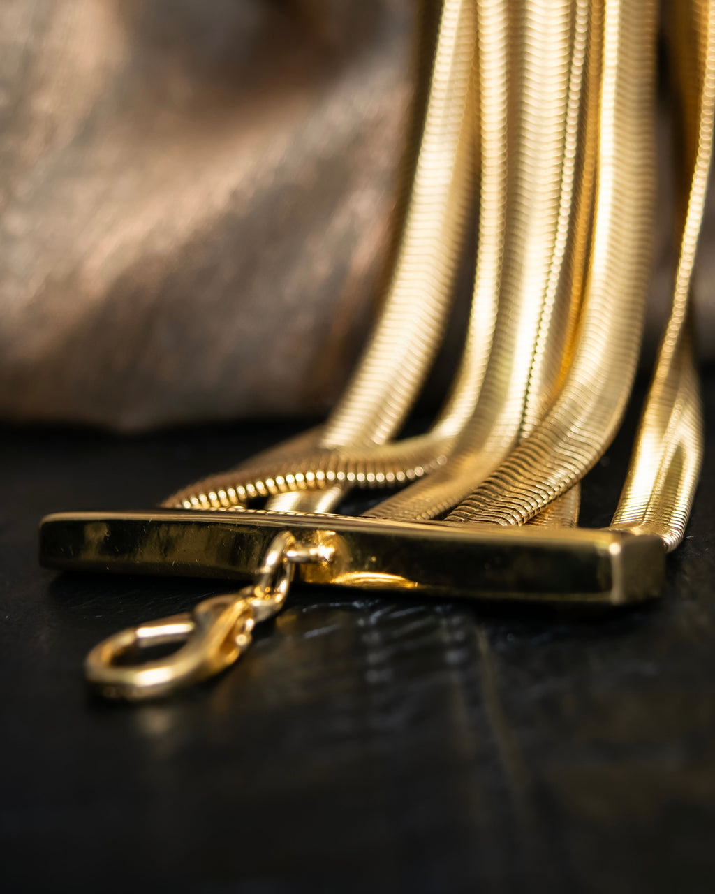 "GIVENCHY" 7 strand accordion chain choker necklace