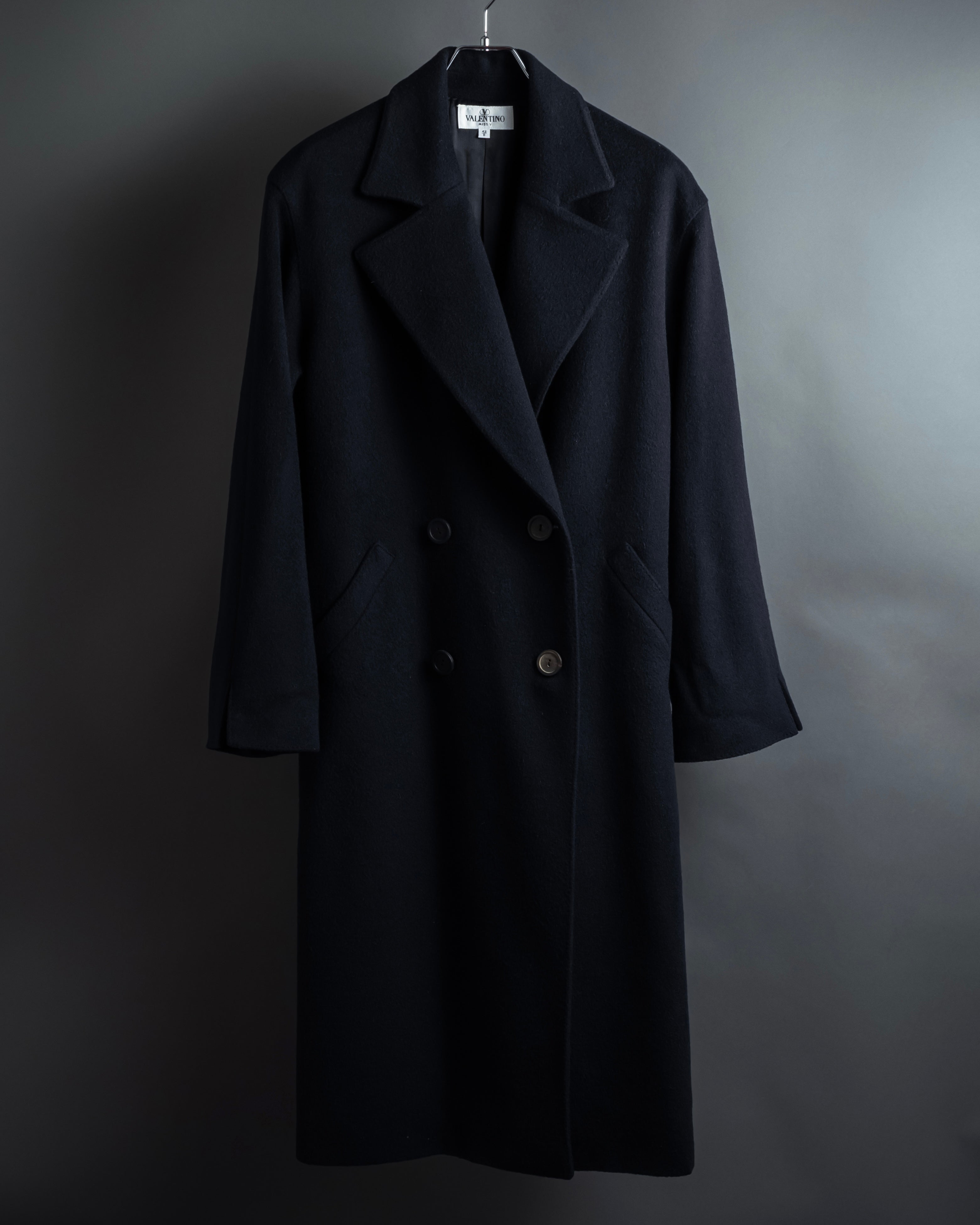 "VALENTINO" Double-breasted belted chester coat