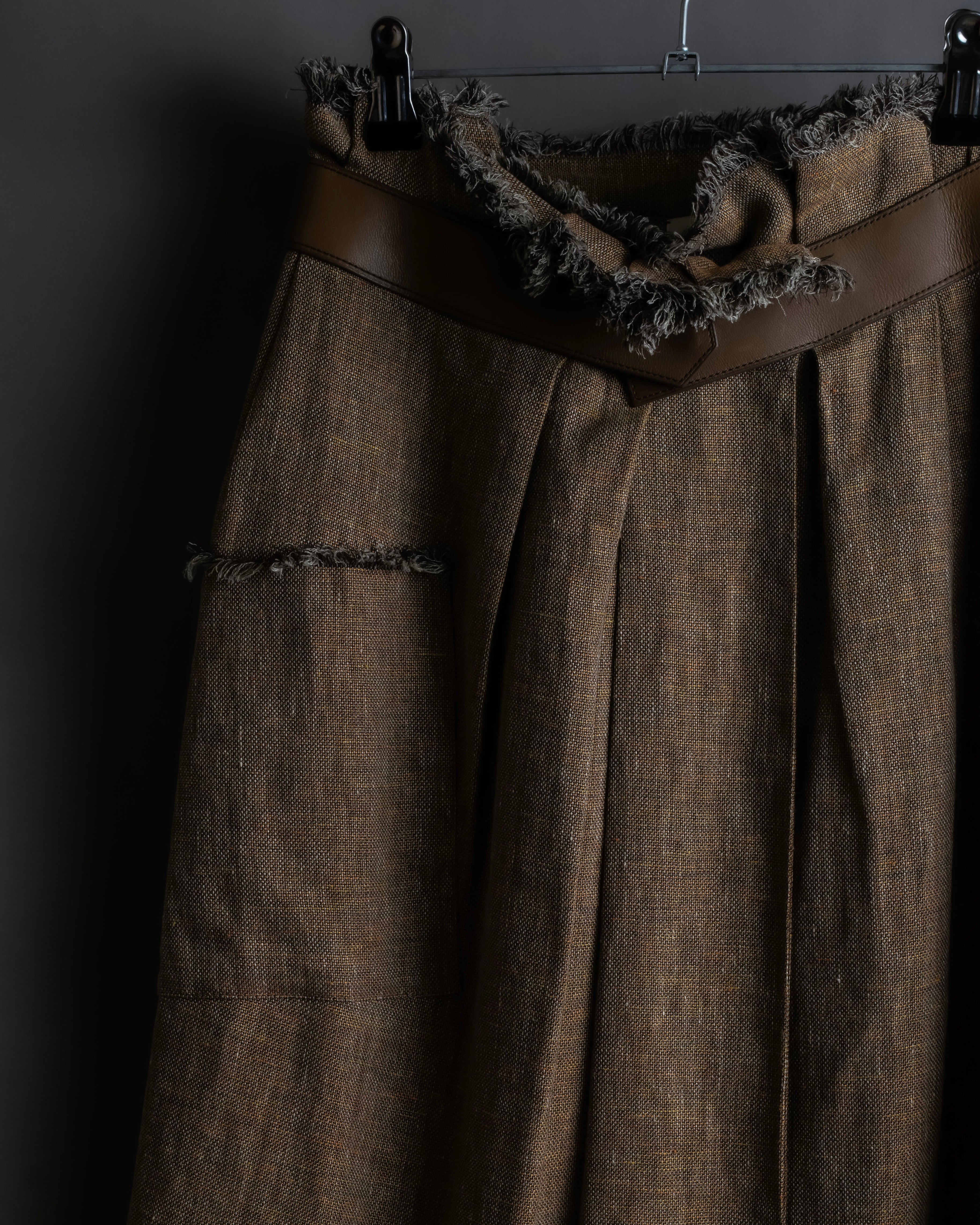 "HERMES" Gaultier period fringe design wrap skirt