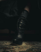 –SPECIAL– "Miu Miu" 00's–10's Sculptural platform lace up ankle boots
