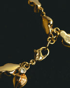 "Christian Dior" 80's-90's Sculptural leaf charm bracelet
