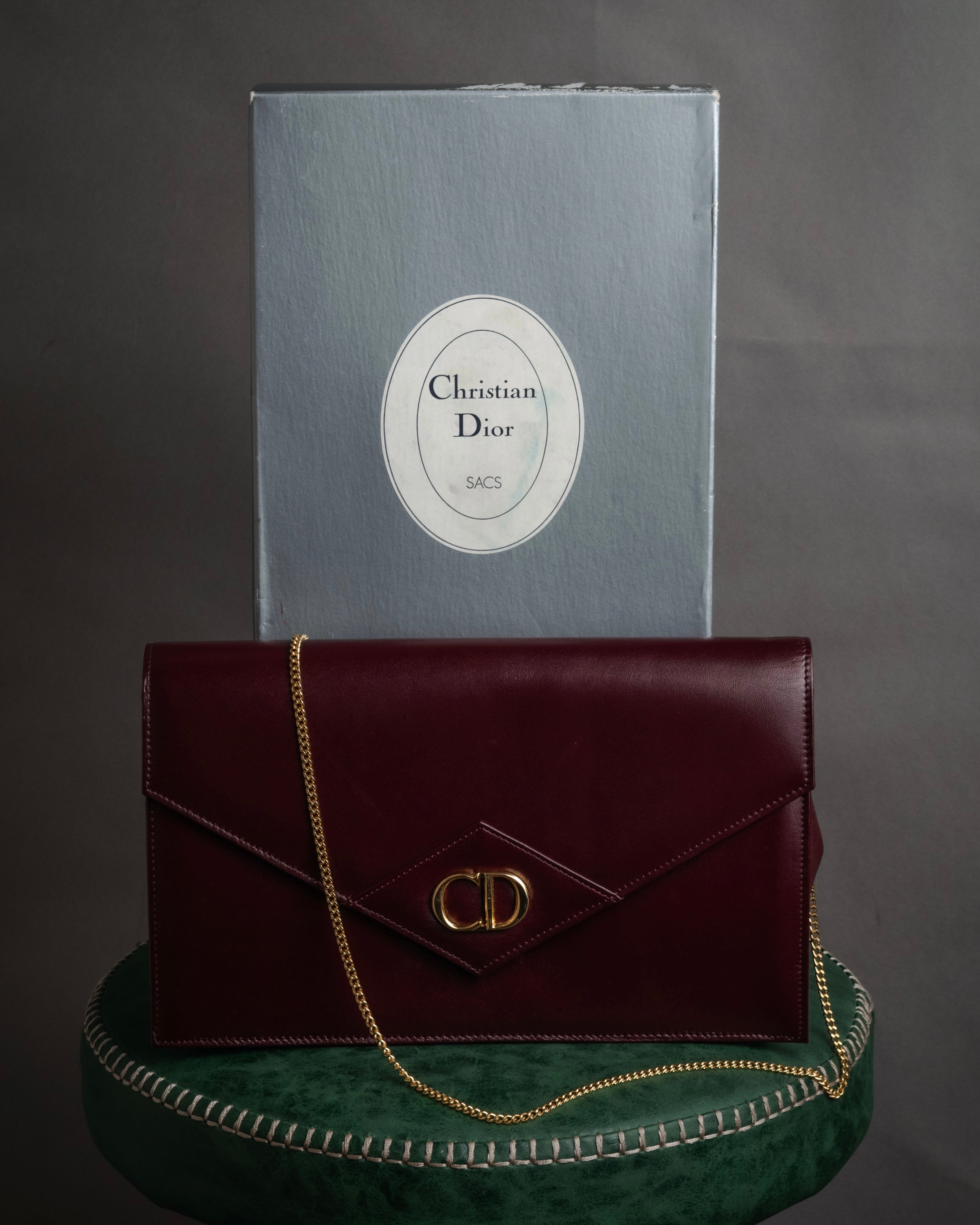 “Christian Dior” 1980’s-1990’s CD logo envelope chain bag