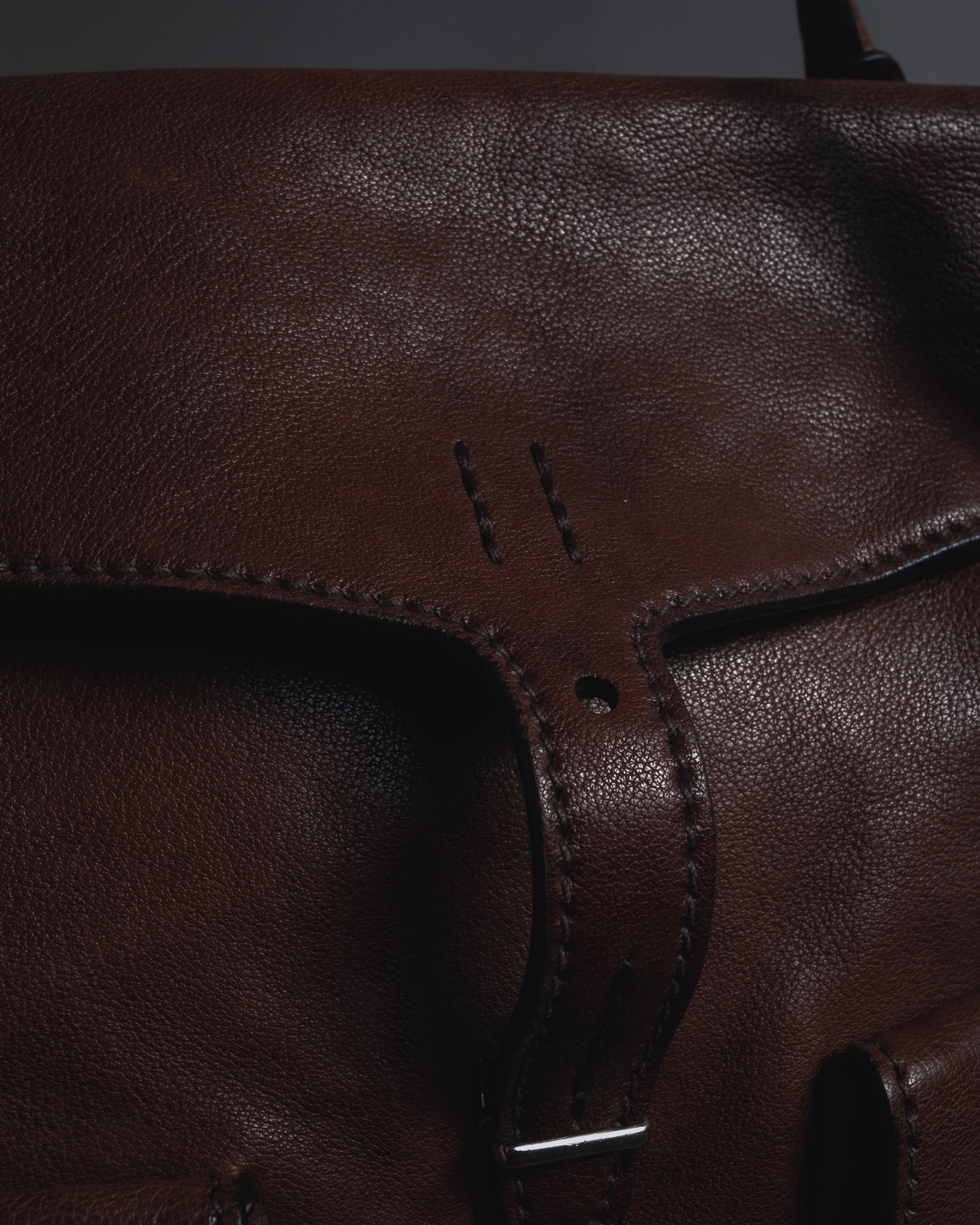 "JIL SANDER" 90’s-00’s Functional pocket leather satchel bag