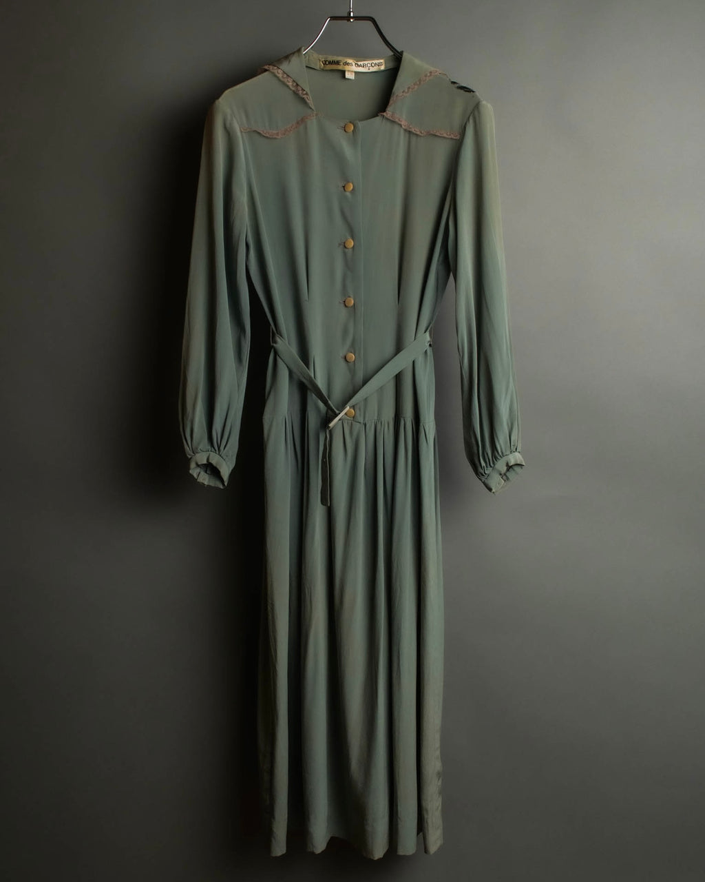"COMME des GARÇONS" 70's-80's Vintage lace-trimmed sailor collar long dress
