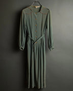 "COMME des GARÇONS" 70's-80's Vintage lace-trimmed sailor collar long dress