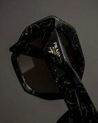 "PRADA" Yellow marble acetate sunglasses