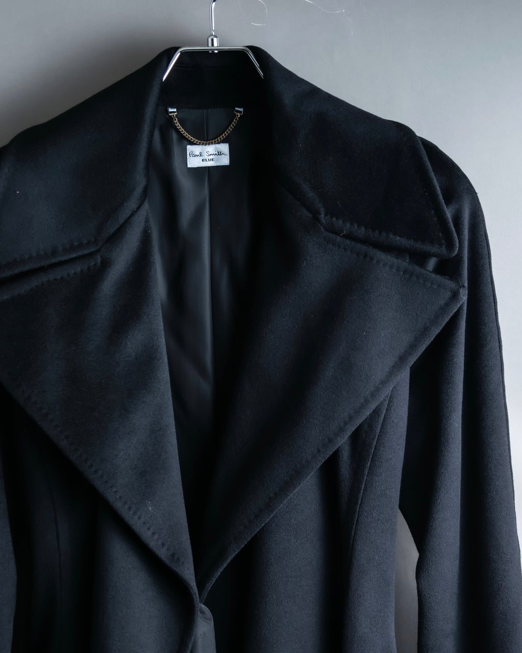 "PAUL SMITH" 100% wool maxi length belted gown coat