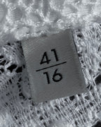 "GUCCI" Michele period floral lace design bow tie shirt