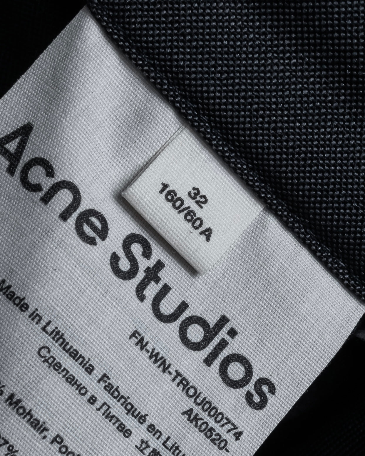 "Acne Studios" Button fly design wide straight slacks