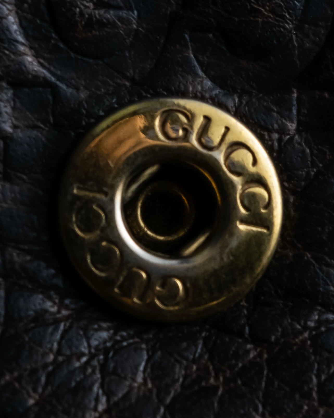 "GUCCI" GG mark embossed leather horsebit long wallet