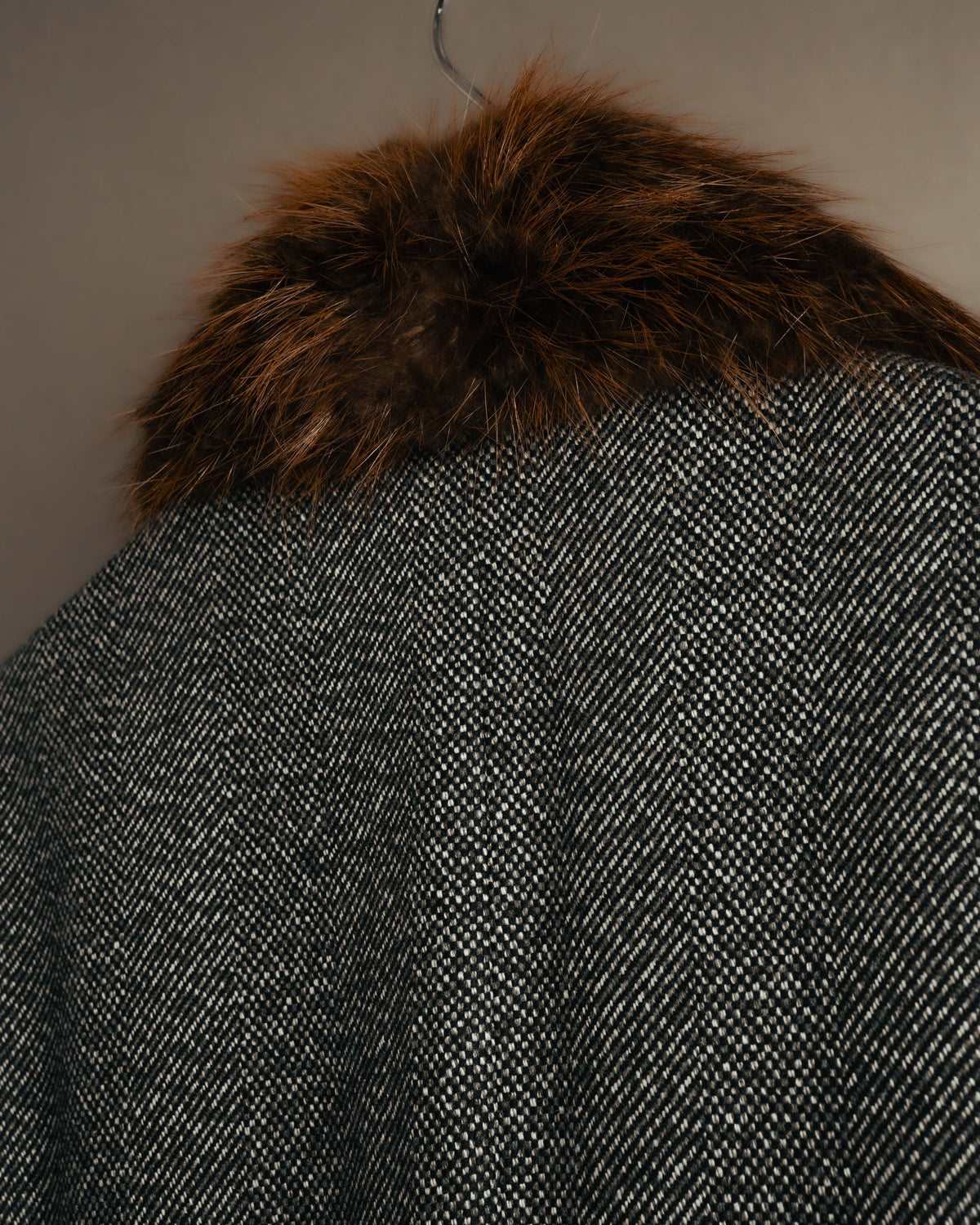 -SPECIAL- "GUCCI" 00's-10's Luxurious beaver fur-collar wool overcoat