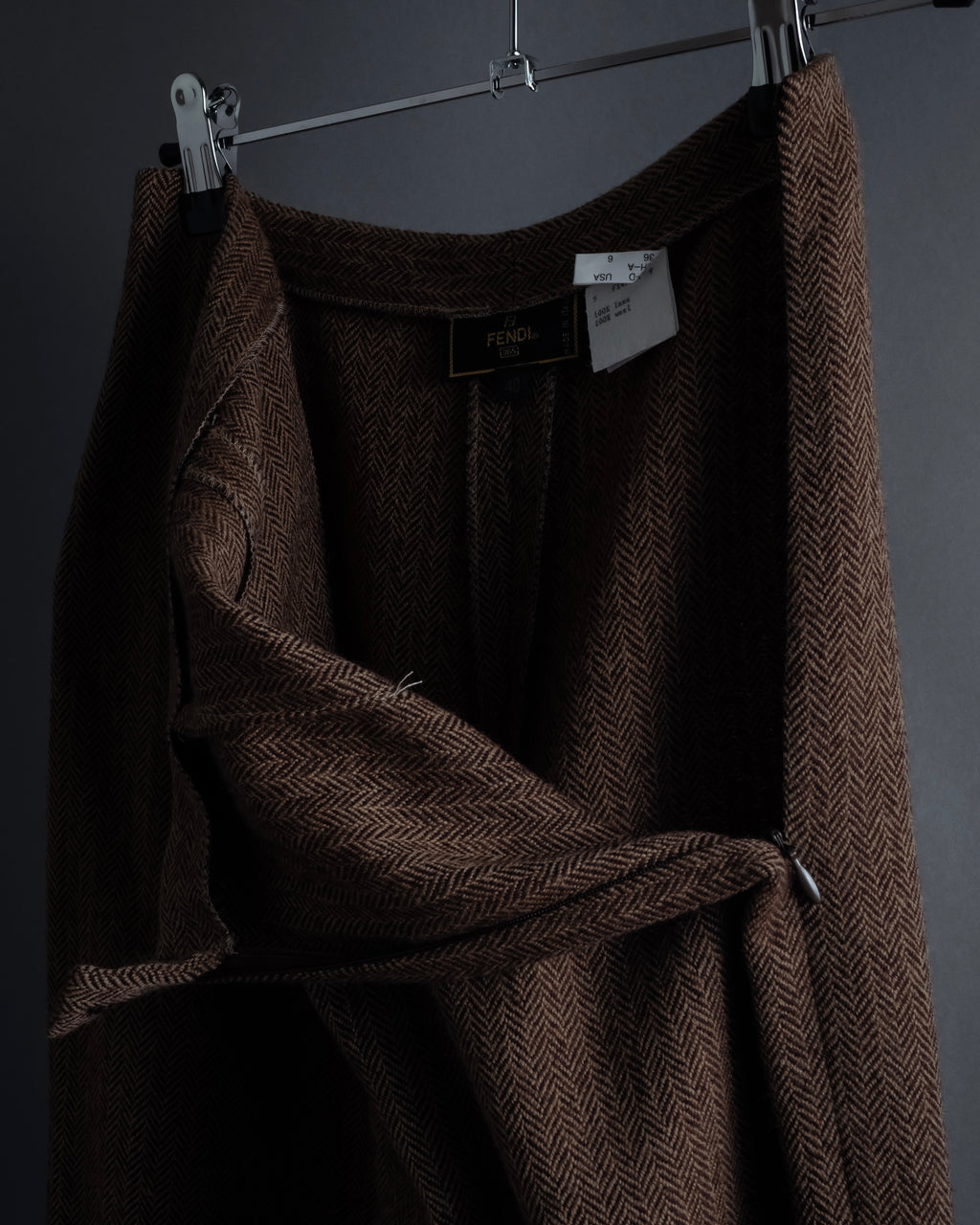 "FENDI" Velvet switching design herringbone set up