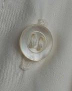 "CHANEL" Gold button design pleated white shirt