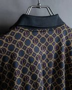 "Christian Dior" CD & argyle pattern oversized long sleeve polo shirt