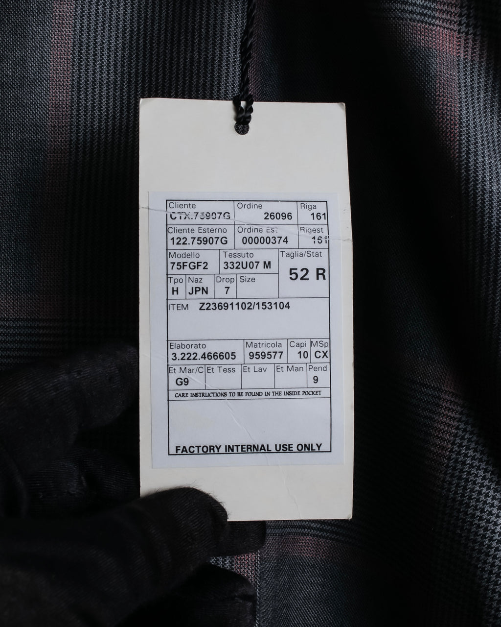 "GUCCI" Glen plaid wool wide tapered slacks