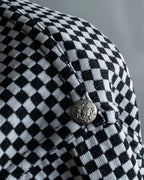 “VERSACE” checkered pattern zip pocket pull over
